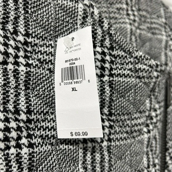 Banana Republic Women's Size XL Asymmetrical Quilted Moto Jacket Black and White - Picture 3 of 8